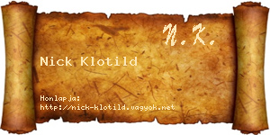 Nick Klotild névjegykártya